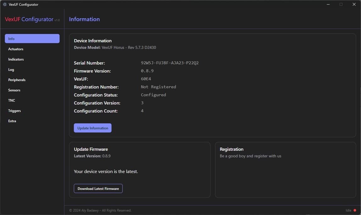 Vexuf Config App - Cross-platform Electron app
